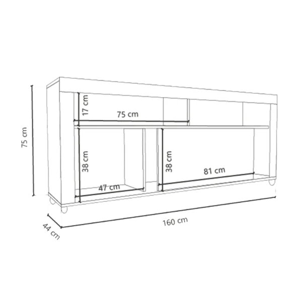 Rack TV 1.60 mt roble nebraska gris - Image 2